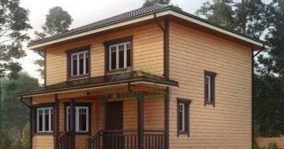 Двухэтажный дом из бруса в бору от Строй-Бор - строительство от 132275 руб.