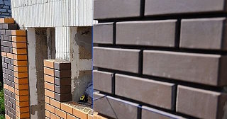 Фасады домов из кирпича в бору: качественная кладка от 1120 рублей